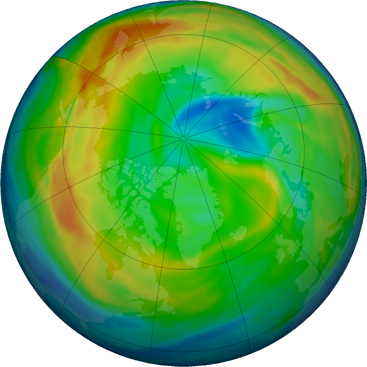 Arctic ozone map for 22 December 2016